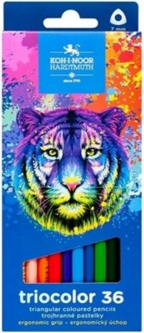 Trójkątne kredki Triocolor 36 szt. od KOH-I-NOOR - tygr