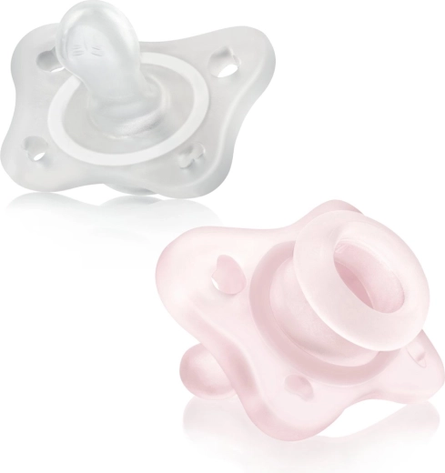 Chicco PhysioForma mini soft całosilikonowy smoczek 0–2 miesiące dla dziewczynek 2 szt.