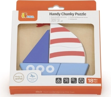 Drewniane puzzle – żaglówka dla najmłodszych