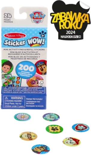 Mini bloczek z naklejkami Psi Patrol – uzupełnienie Sticker WOW! - 1 sztuka