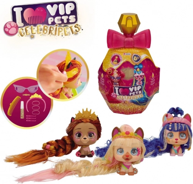VIP Pets Celebripets – stylowa figurka piesków z ekstra długimi włosami