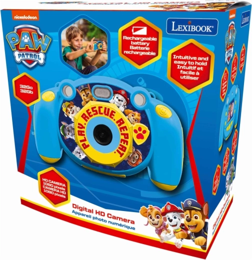 Dziecięca kamera HD i aparat fotograficzny Lexibook Psi Patrol z kartą SD 32 GB