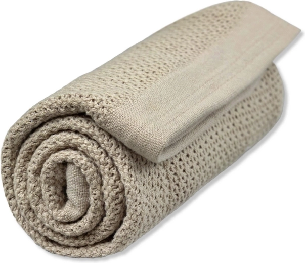 Vinter & Bloom kocyk soft grid organic pebble greige