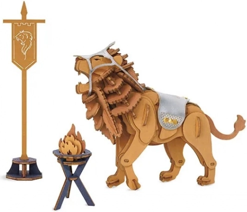 3D drewniane puzzle Wojowniczy lew