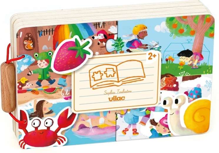 Vilac drewniana książeczka z puzzlami Cztery pory roku