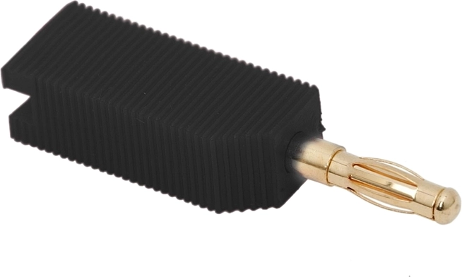 Pozłacana wtyczka bananowa 4 mm czarna