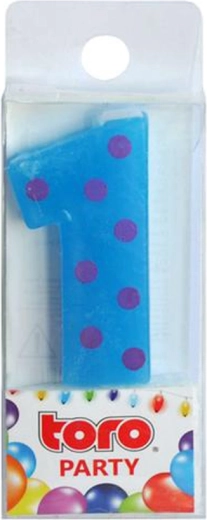 Świeczka tortowa cyfra 1 TORO, do wbijania 4,5 cm