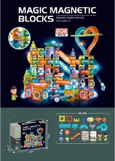 Magnetyczna 3D układanka ze światłem, 202 elementy