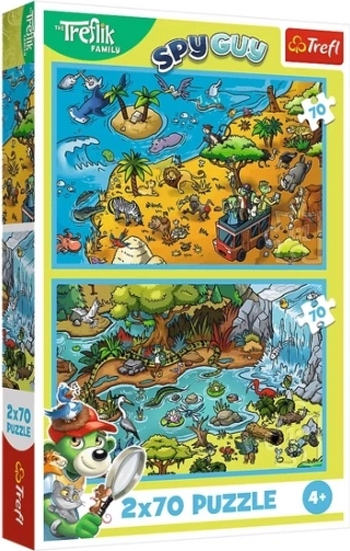 Puzzle Trefliki w krainie zwierząt 2 × 70 elementów