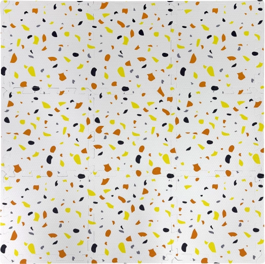 Piankowa mata edukacyjna Humbi kolorowe kropki i plamy 90 × 90 cm, 9 elementów