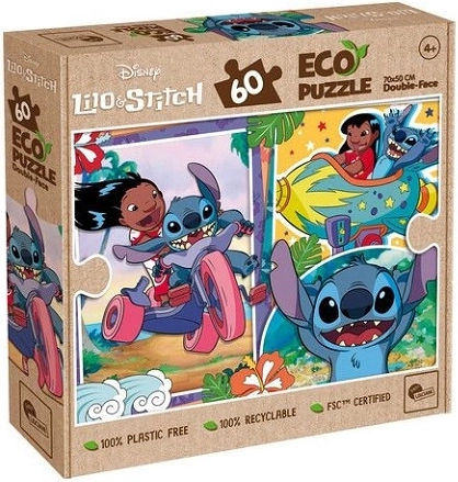 Lisciani ekologiczne dwustronne puzzle Lilo & Stitch 60 elementów