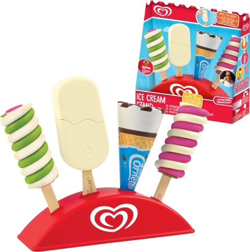 Casdon Algida zestaw lodów do zabawy ze stojakiem (Twister, Cornetto i Magnum)