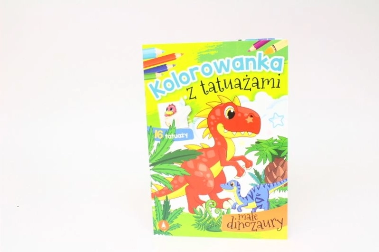 DINOtattoo kolorowanki i zmywalne tatuaże – małe dinozaury
