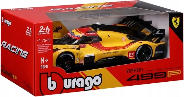 BBU Ferrari Racing 499P Le Mans żółty model auta 1:24
