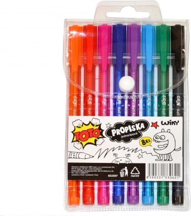 Zestaw kolorowych długopisów TOTO