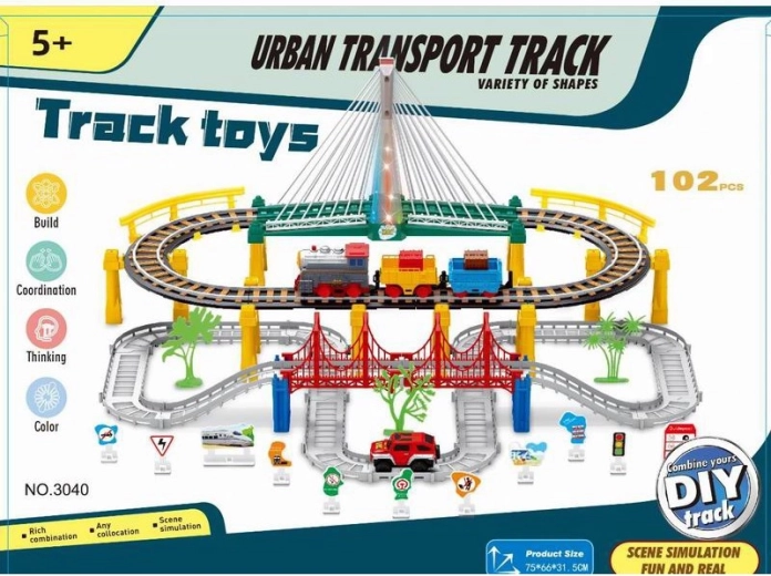 Elektryczna kolejka z mostem i samochodzikiem