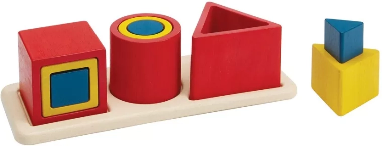 Figury geometryczne – drewniana układanka wkładana PlanToys
