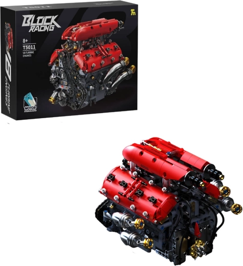 Zestaw konstrukcyjny turbinowego silnika V8 – 1370 elementów