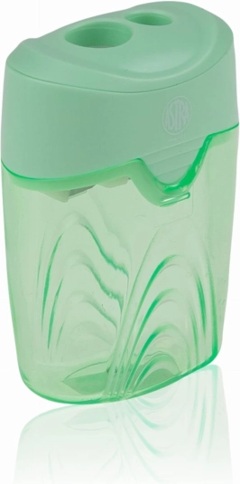 Podwójna pastelowa temperówka ASTRA z pojemnikiem