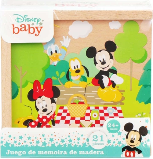 Drewniane domino Disney Mickey Mouse w pudełku (21 elementów)