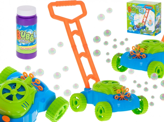 Generator baniek mydlanych w formie kosiarki do trawy