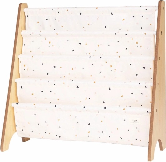 3 Sprouts stojak na książki recycled terrazzo/cream