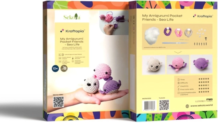 Sekoia Kraftopia – zestaw do szydełkowania amigurumi: morskie zwierzątka