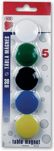 Magnesy 30 mm, 5 szt. – miks kolorów