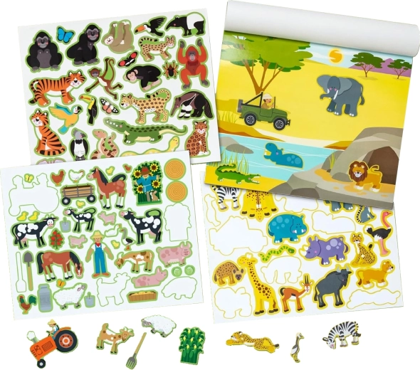 Sticker pad środowiska zwierząt – wielokrotnego użytku naklejki MELISSA & DOUG