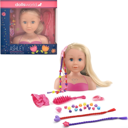 Dolls World głowa do czesania Ashley blond 21 cm