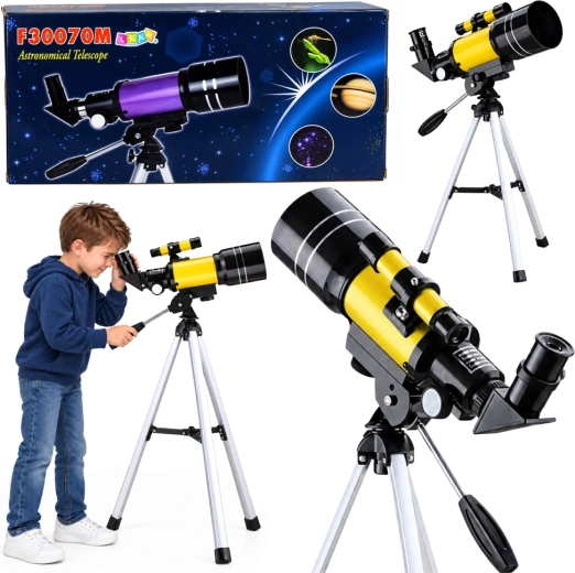Dziecięcy teleskop astronomiczny ze statywem i uchwytem na telefon