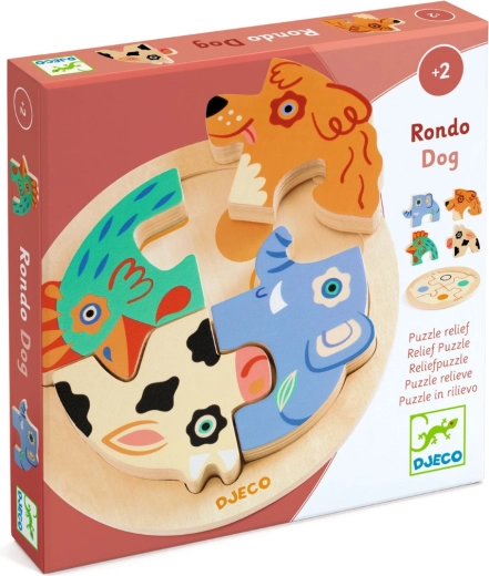 Djeco drewniane puzzle wkładane – zwierzątka (4 elementy)