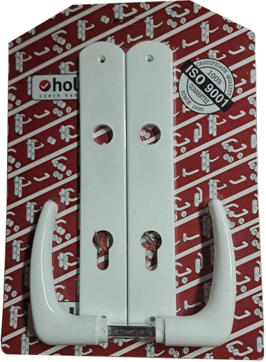 Klamka Klasik na szyldzie XXL 90 mm PZ plastik biała