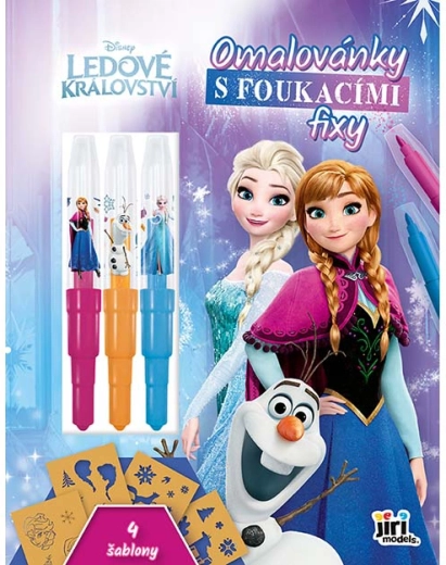 Kolorowanka z dmuchanymi pisakami Frozen Kraina Lodu