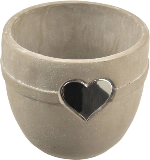 Betonowa doniczka w kształcie serca, szara 15 × 15 × 13 cm