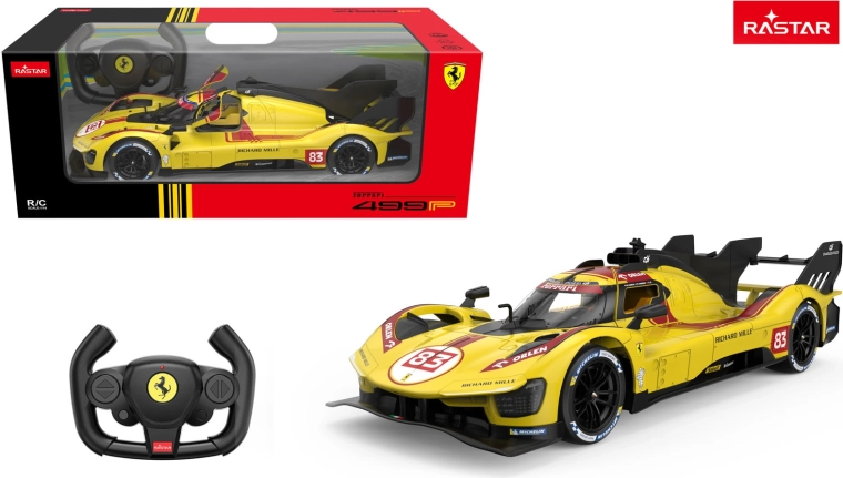Auto RC Ferrari 499P Rastar 1:14 żółte - 1 szt.