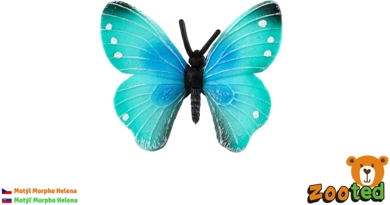 Tropikalny motyl Morpho Helena Zooted, plastikowa figurka 7 cm