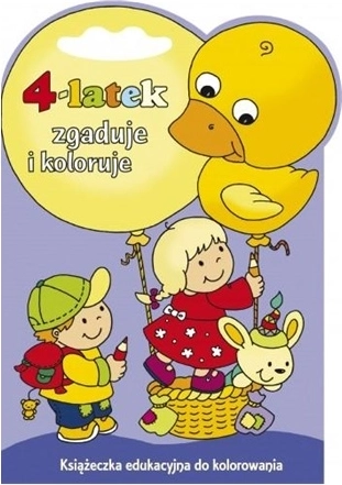 4-letnie dziecko zgaduje i koloruje – edukacyjne kolorowanki