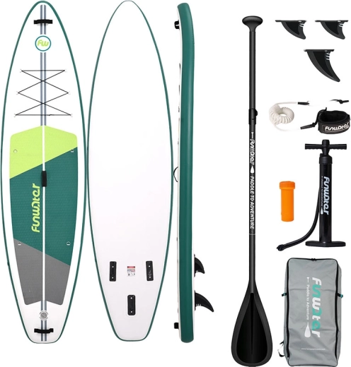FunWater nadmuchiwany paddleboard SUP zielono‑biały 335 × 84 × 15 cm