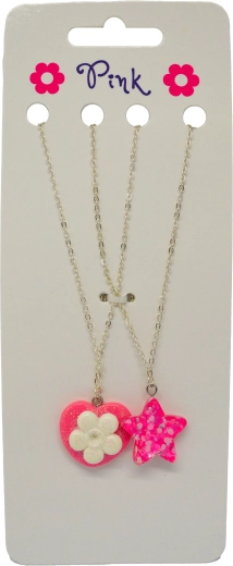 Dziecięce naszyjniki z sercem i gwiazdą – zestaw 2 szt.