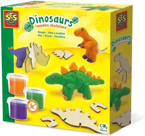 SES Masa plastyczna – drewniane dinozaury