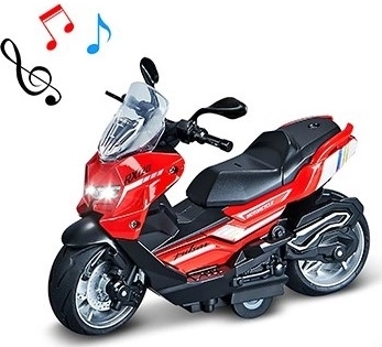 Metalowy skuter 1:12 z dźwiękiem i światłem