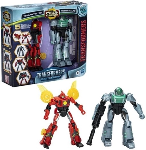 Transformers EarthSpark Cyber Combiner – zestaw Terran Twitch i Robby Malto