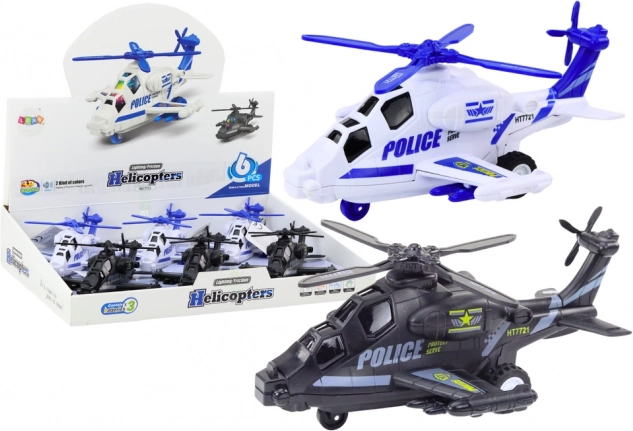 Policyjny śmigłowiec z napędem ciernym, światłem i dźwiękiem