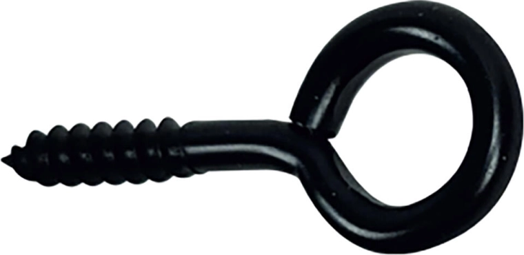 Zamknięte oczko z wkrętem 14 × 25 mm, czarne (10 szt.)