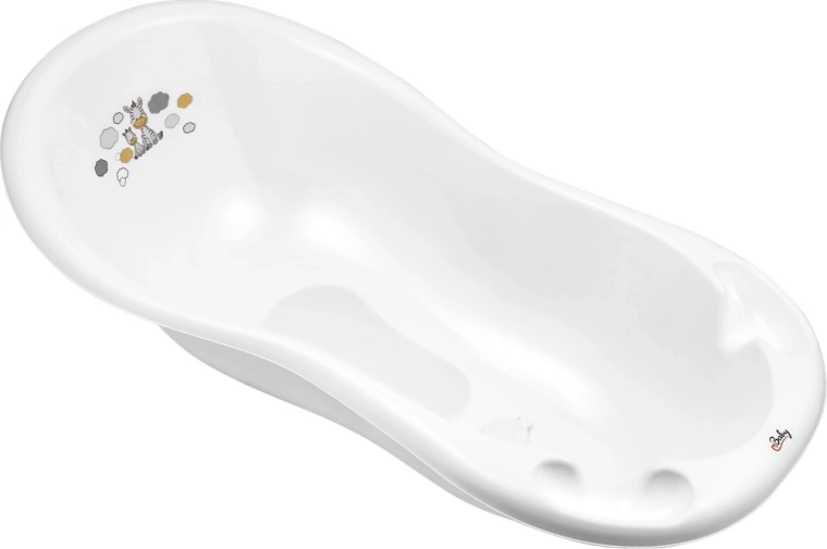 Maltex wanienka dziecięca ze zatyczką i antypoślizgiem 100 cm – biała Zebra