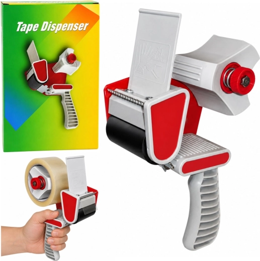 Ręczny dyspenser do taśmy pakowej z napinaczem 50 mm – 1 sztuka