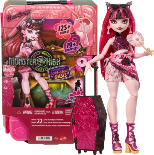 Monster High Draculaura zestaw podróżny z niespodziankami 28 cm