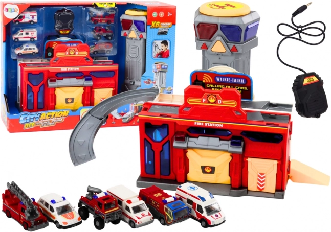 Centrum ratunkowe ze strażą pożarną i szpitalem – zestaw pojazdów 6 szt.