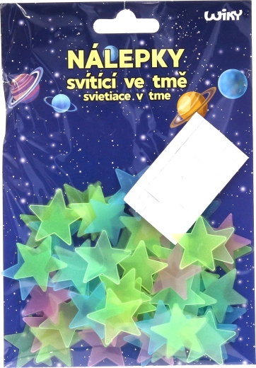 Naklejki 12x17 cm świecące w ciemności Gwiazdy, 60 szt.